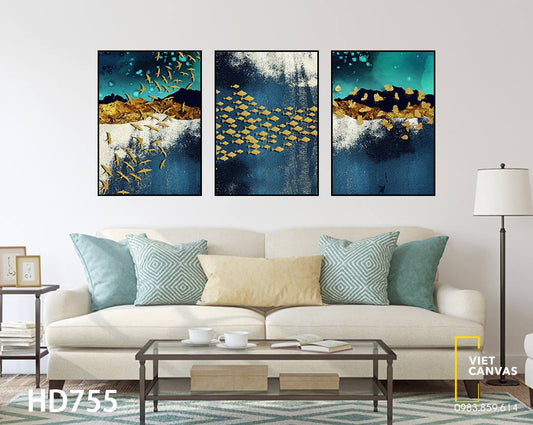 Bộ 3 Tranh Rừng Vàng Biển Bạc - HD755