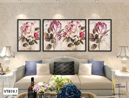 Bộ 3 Tranh Những Bông Hoa Hồng - VT819.1