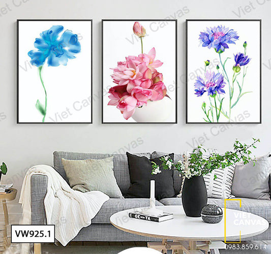 Bộ 3 Tranh Những Đóa Hoa - VW925.1