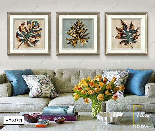 Bộ 3 Tranh Sắc Màu Lá Cây - VY837.1