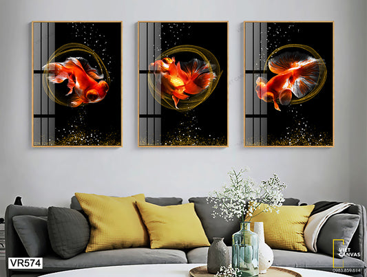 Bộ 3 Tranh Sắc Thái Của Cá - VR574