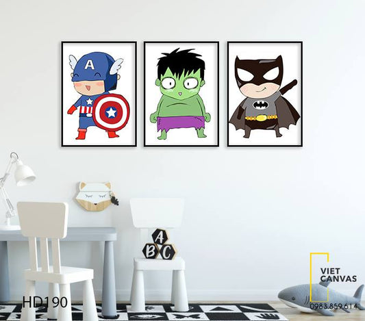 Bộ 3 Tranh Siêu Anh Hùng - HD190