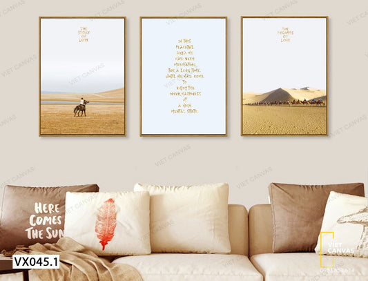 Bộ 3 Tranh Sa Mạc Và Quotes - VX045.1