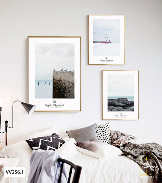 Bộ 3 Tranh Bãi Đá Và Biển - VV256.1