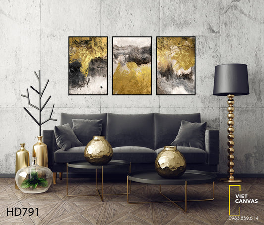 Bộ 3 Tranh Trừu Tượng Tam Sắc - HD791