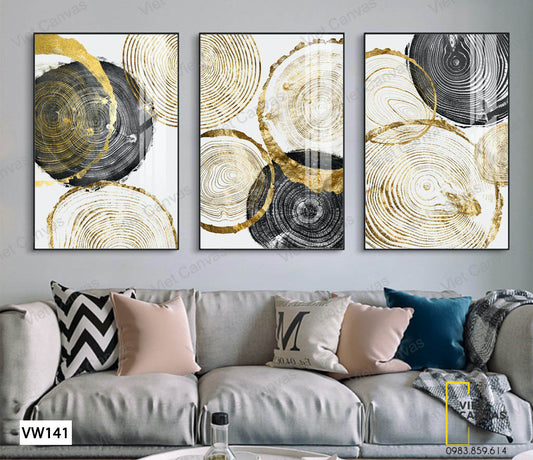 Bộ 3 Tranh Vân Gỗ Cổ Điển - VW141