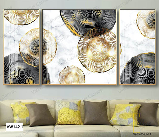 Bộ 3 Tranh Vân Gỗ Cổ Điển - VW142.1