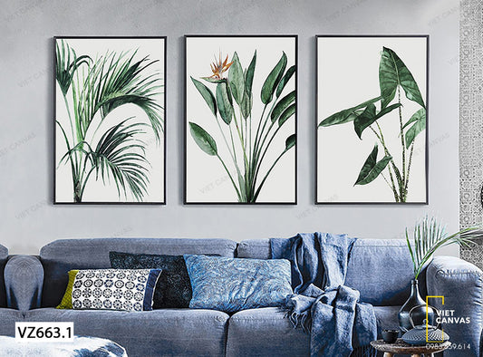 Bộ 3 Tranh Vẻ Đẹp Cây Hoa Thiên Điểu - VZ663.1