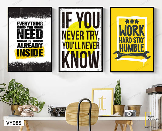Bộ 3 Tranh Quotes - VY085