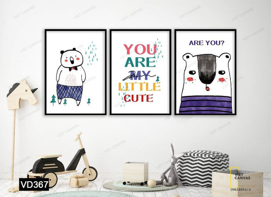 Bộ 3 Tranh Chú Gấu Và Quotes - VD367