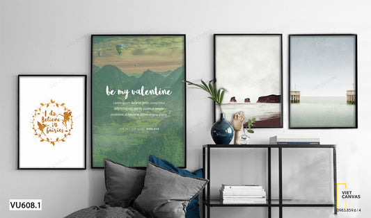 Bộ 4 Tranh Biển Và Thung Lũng - VU608.1