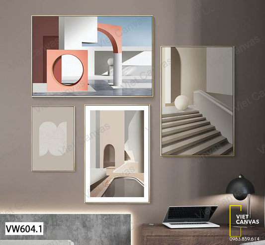 Bộ 4 Tranh Không Gian Ảo - VW604.1