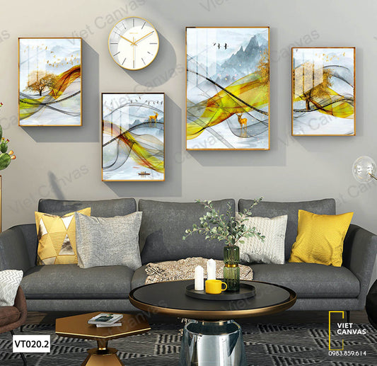 Bộ 4 Tranh Cây Và Vải Lụa - VT020.2