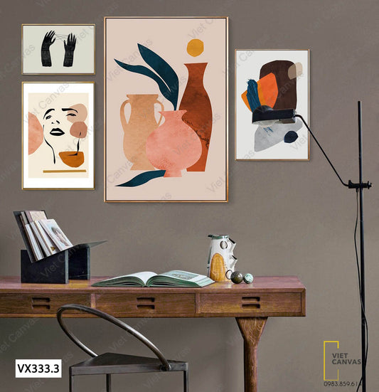 Bộ 4 Tranh Cảnh Vật Đơn Giản - VX333.3