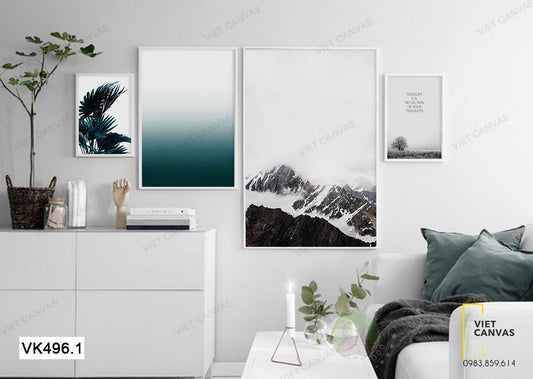 Bộ 4 Tranh Cây Cọ Và Đồi Núi - VK496.1
