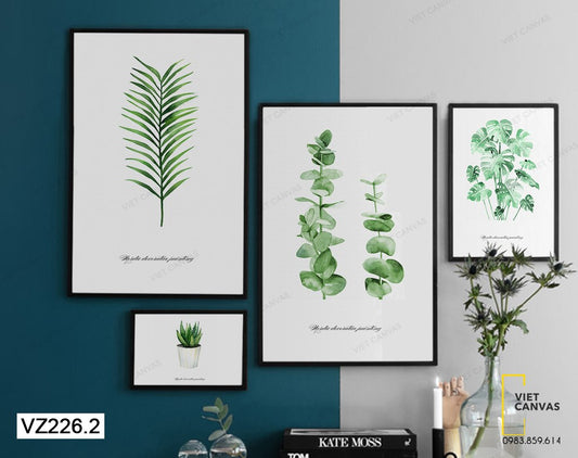 Bộ 4 Tranh Cỏ Cây Tươi Mát - VZ226.2