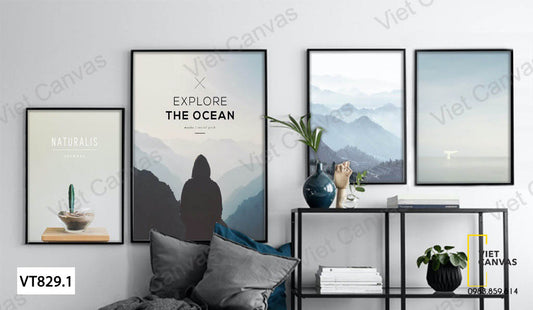 Bộ 4 Tranh Núi Rừng Và Xương Rồng - VT829.1