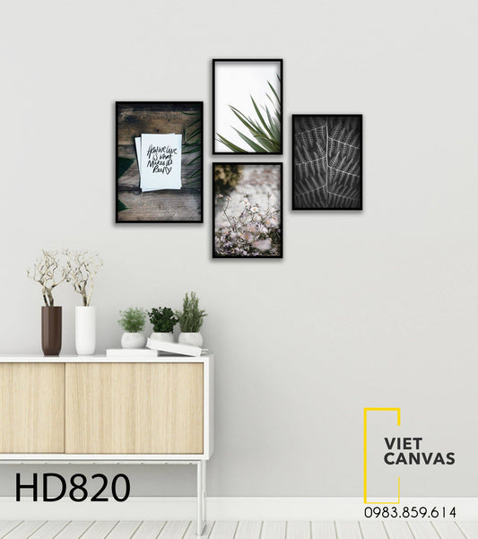 Bộ 4 Tranh Hoa Lá Nhẹ Nhàng - HD820