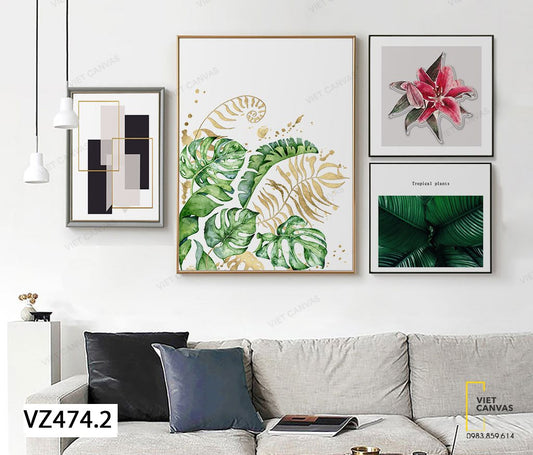 Bộ 4 Tranh Hoa Và Lá - VZ474.2