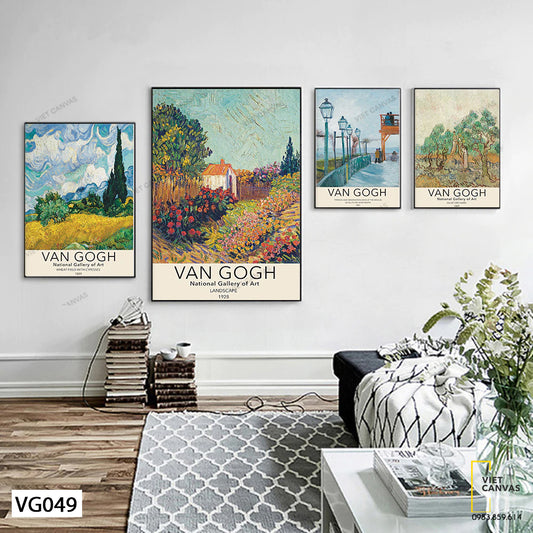 Bộ 4 Tranh Phong Cảnh Nghệ Thuật Van Gogh - VG049