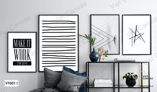Bộ 4 Tranh Quotes Đen Trắng - VT007.1