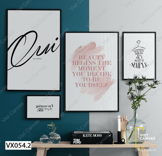 Bộ 4 Tranh Quotes Tiếng Anh - VX054.2