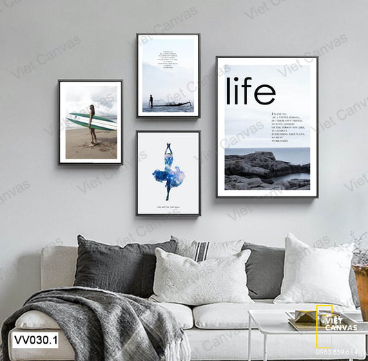 Bộ 4 Tranh Thiên Nhiên Với Con Người - VV030.1