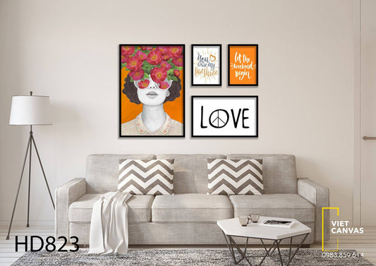 Bộ 4 Tranh Cô Gái Và Quotes - HD823