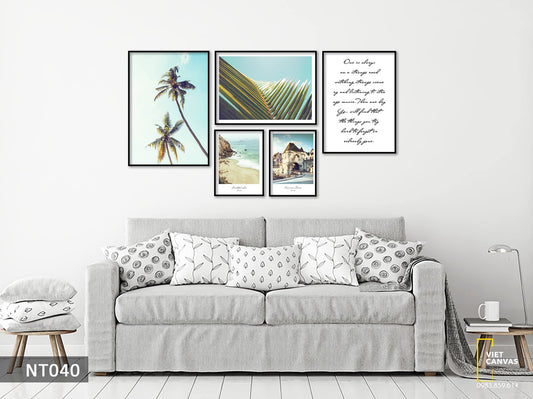 Bộ 5 Tranh Bầu Trời Tươi Xanh Và Quotes - NT040