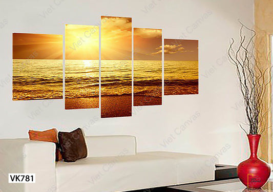 Bộ 5 Tranh Bờ Biển Và Ánh Mặt Trời - VK781