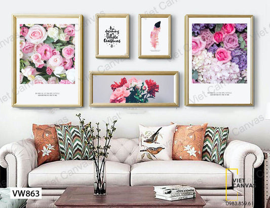 Bộ 5 Tranh Các Loại Hoa Khoe Sắc - VW863