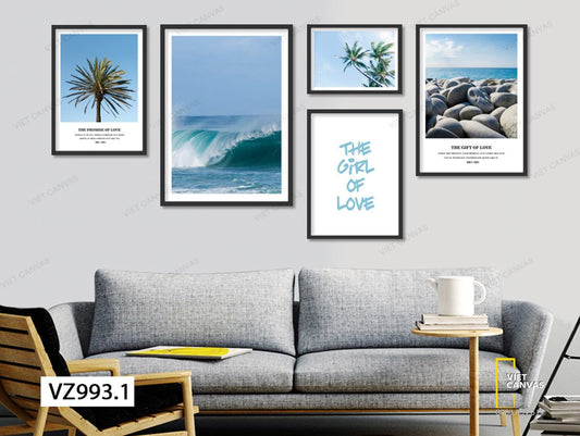 Bộ 5 Tranh Cảnh Biển Mùa Hè - VZ993.1