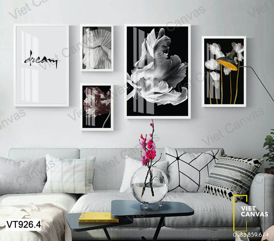 Bộ 5 Tranh Cô Gái Và Hoa - VT926.4