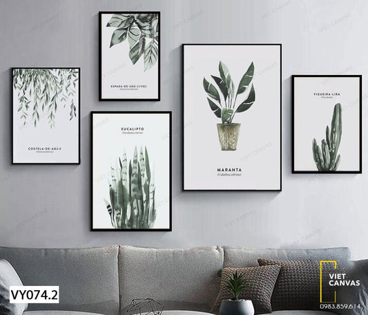 Bộ 5 Tranh Cây Và Lá Cổ Điển - VY074.2