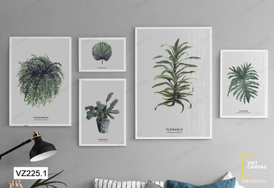 Bộ 5 Tranh Cỏ Cây Đáng Yêu - VZ225.1