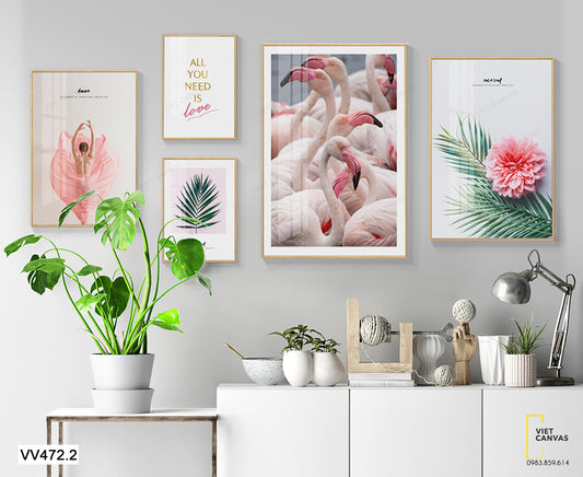 Bộ 5 Tranh Cô Gái Múa Ballet Và Đàn Hồng Hạc - VV472.2