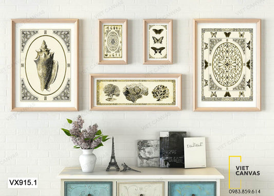 Bộ 5 Tranh Họa Tiết Nghệ Thuật - VX915.1