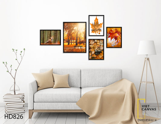 Bộ 5 Tranh Rừng Lá Mùa Thu - HD826