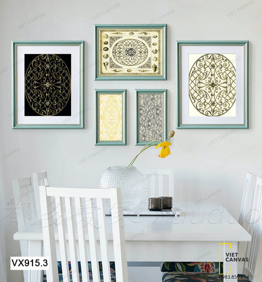 Bộ 5 Tranh Hình Vẽ Nghệ Thuật - VX915.3