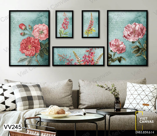 Bộ 5 Tranh Những Cây Hoa Nở Rộ - VV245