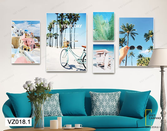 Bộ 5 Tranh Bầu Trời Tươi Mát - VZ018.1