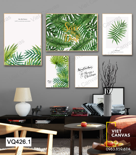 Bộ 5 Tranh Lá Cây Cọ - VQ426.1