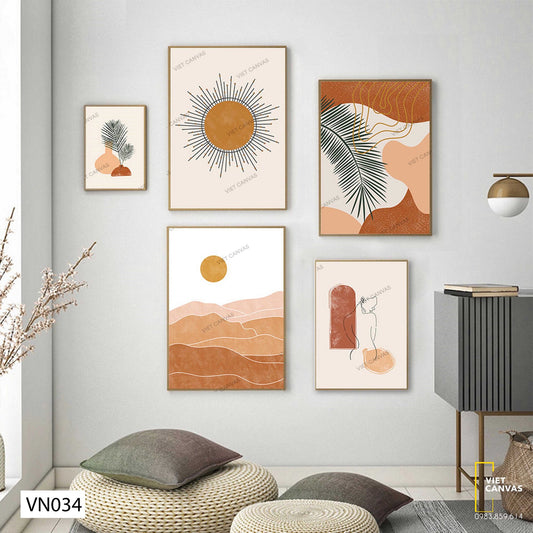 Bộ 5 Tranh Mặt Trời Và Phong Cảnh - VN034