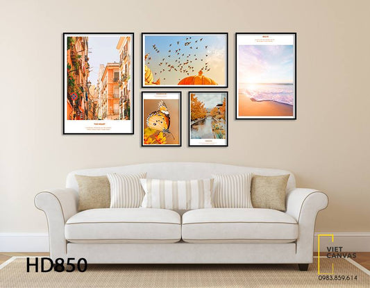 Bộ 5 Tranh Mùa Thu Yêu Thương - HD850