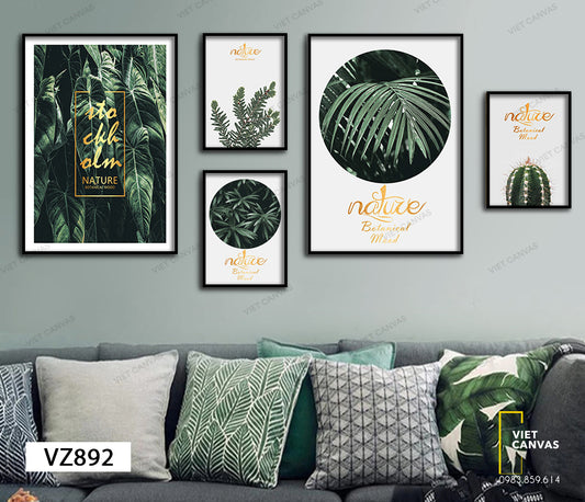 Bộ 5 Tranh Vườn Lá Xanh - VZ892