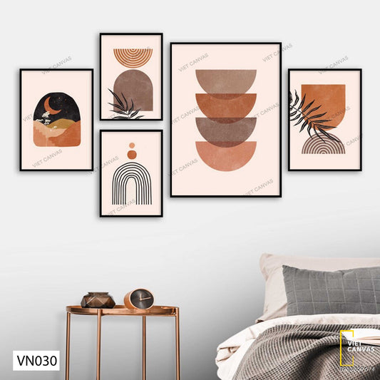 Bộ 5 Tranh Nét Vẽ Hình Học - VN030