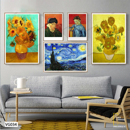 Bộ 5 Tranh Nghệ Thuật Van Gogh - VG034