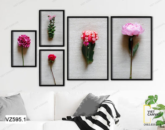 Bộ 5 Tranh Những Cánh Hoa Dễ Thương - VZ595.1