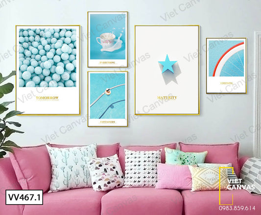 Bộ 5 Tranh Ngôi Sao Và Bong Bóng - VV467.1