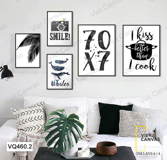 Bộ 5 Tranh Quotes Đơn Giản - VQ460.2